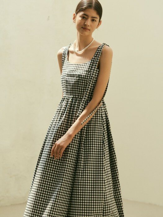 Ribbon Dress_Black Check