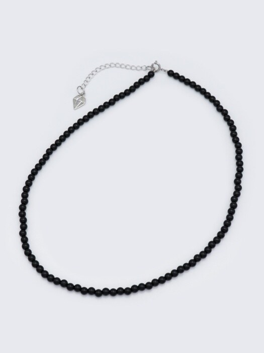 4mm color glassball simple Necklace 블랙 오닉스 컬러 글라스 볼 비즈 목걸이
