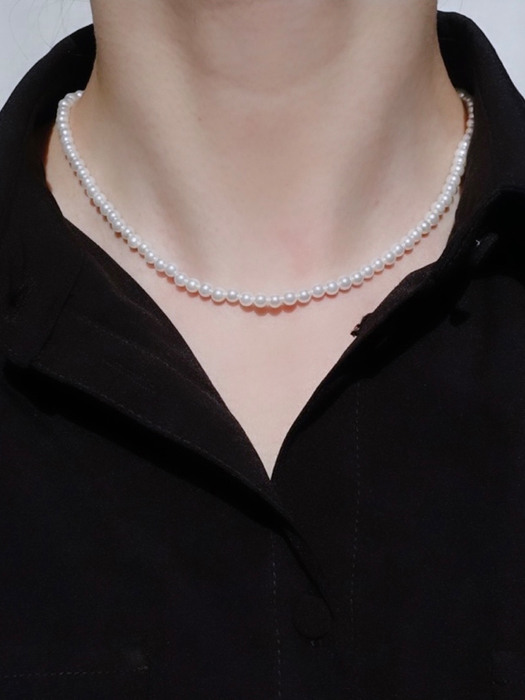 Glanz Pearl Necklace 4mm 진주 실버 목걸이 (Silver925)