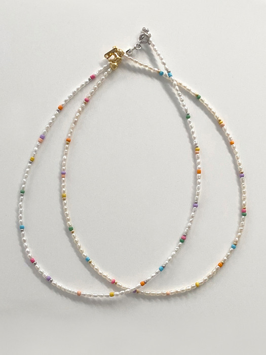 Mini Rainbow Beads Pearl Necklace