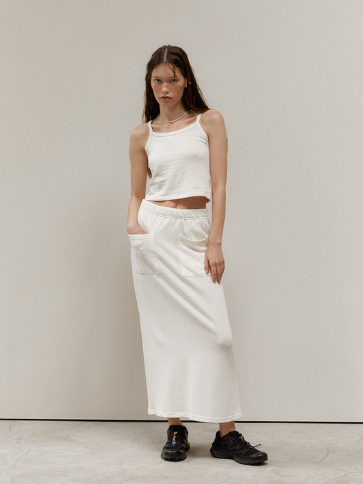cotton gauze skirt - white
