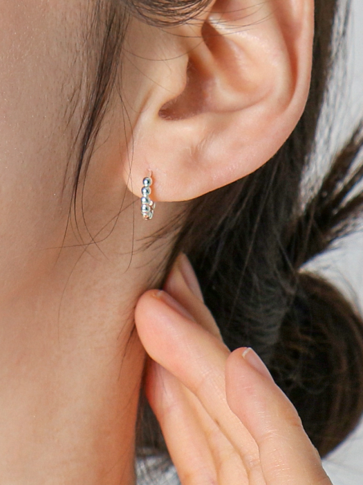 Ball Ball Ring Silver Earring Ie273 [Silver]