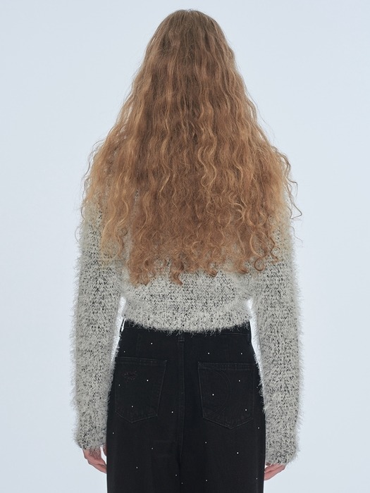 [단독]FUZZY MIXED KNIT CARDIGAN (black)