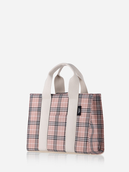 [핑크 체크 캔버스백] Pink Check Canvas Bag