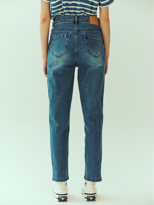 Mid-rise Straight Jeans 2 SET (MID BLUE+BLACK)