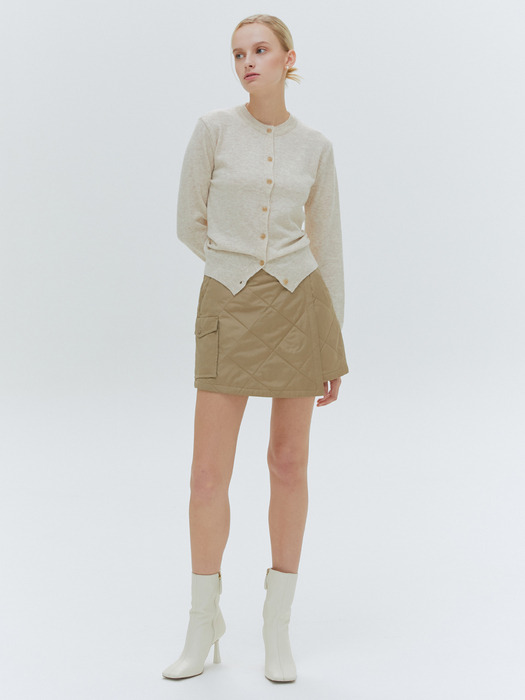 OUT POCKET DETAIL QUILTED PADDING SKORT[3COLOR]