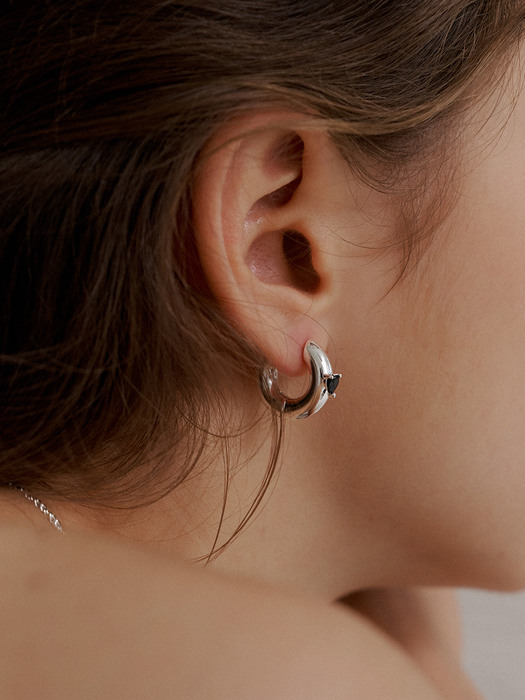 love deep bold earring (Silver)