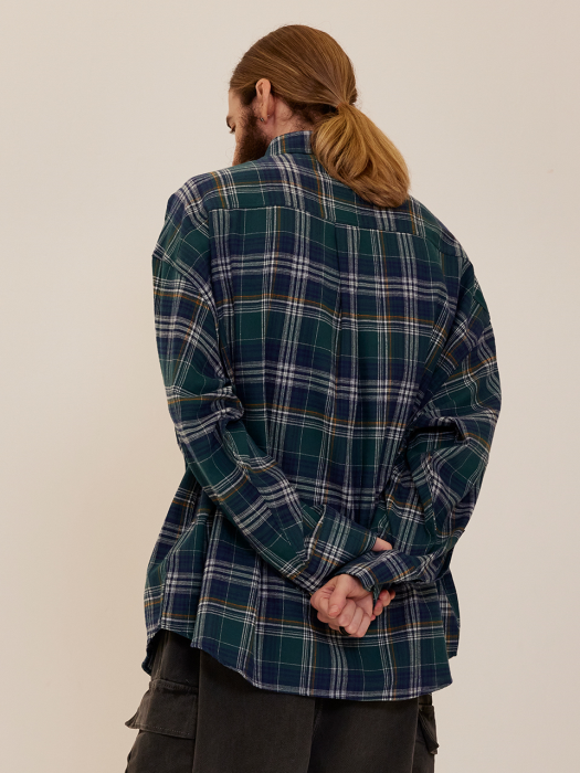 CB FLANNEL OVER CHECK SHIRT (GREEN)