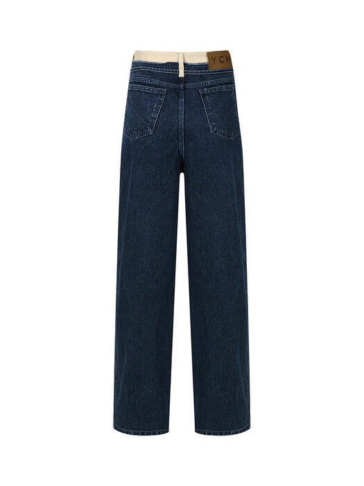 [FW22] HIGH-RISE BELTED STRAIGHT-LEG JEANS