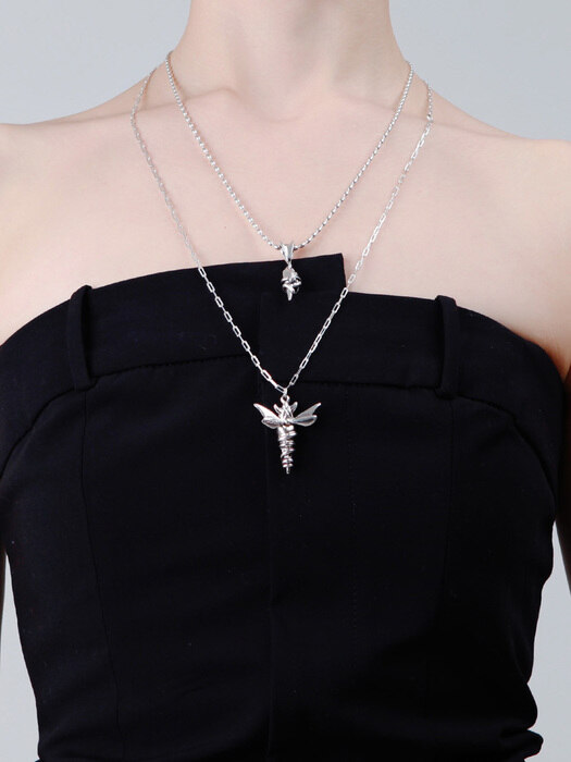 LOCKED HEART BOLD NECKLACE [ SILVER 925 ]