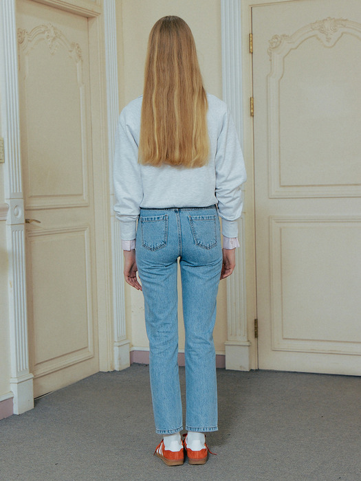 Mid-rise Straight Jeans_LIGHT BLUE
