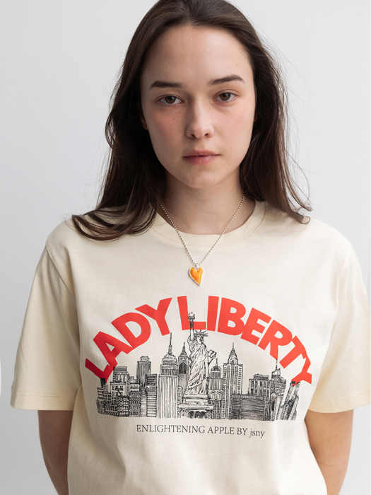 Lady Liberty T-shirt Butter Cream (JWTS3E902CR)
