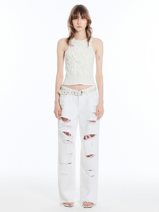 DESTROYED WHITE JEANS / WHITE