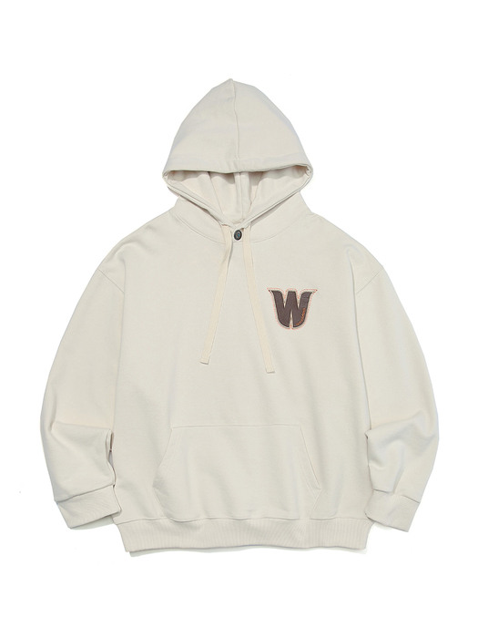 Patch Logo Hippie Hoodie Ivory