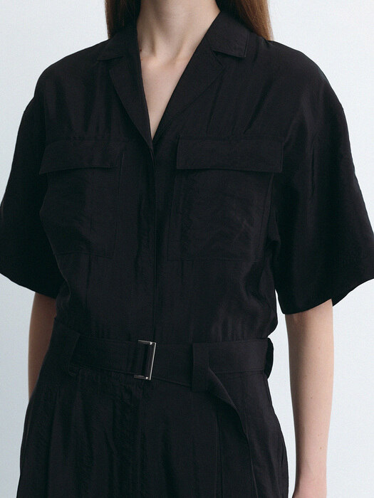 pocket belted jumpsuit (black)