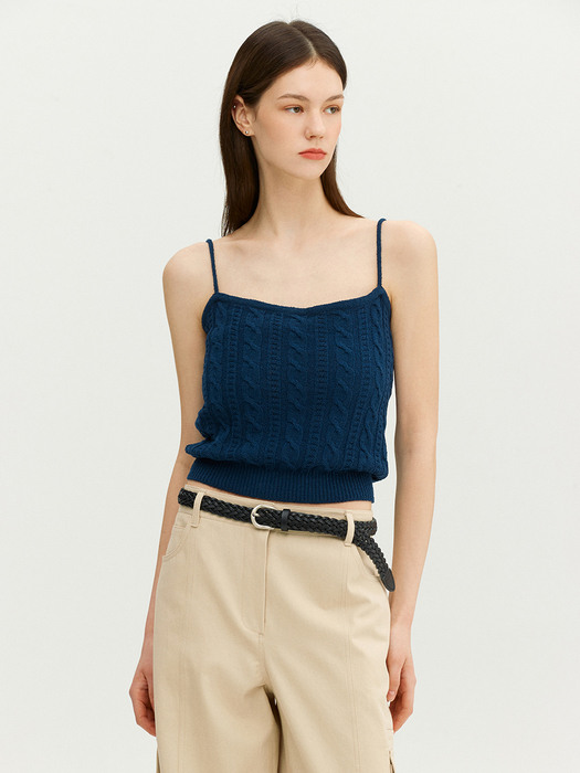 ETNA Sleeveless cable knit top (Navy)