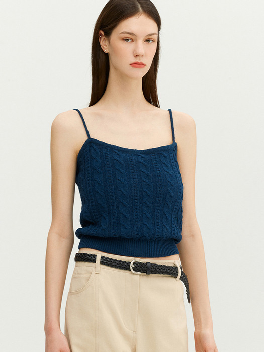 ETNA Sleeveless cable knit top (Navy)