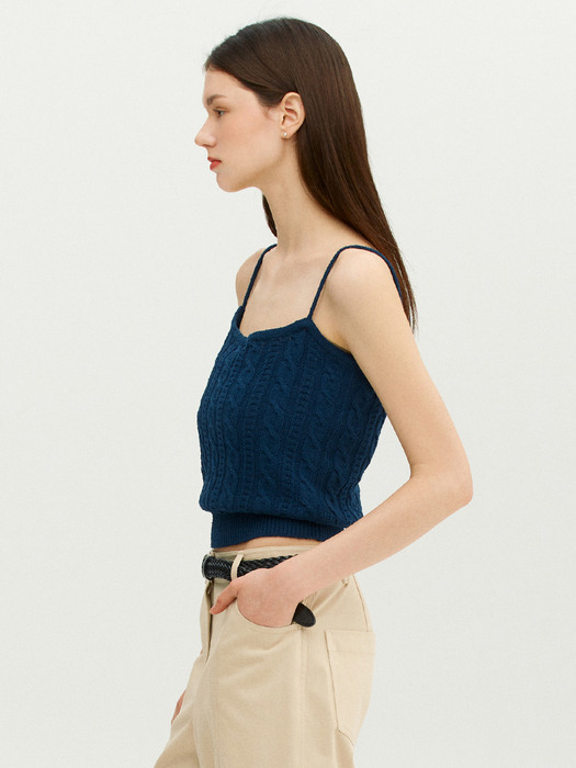 ETNA Sleeveless cable knit top (Navy)