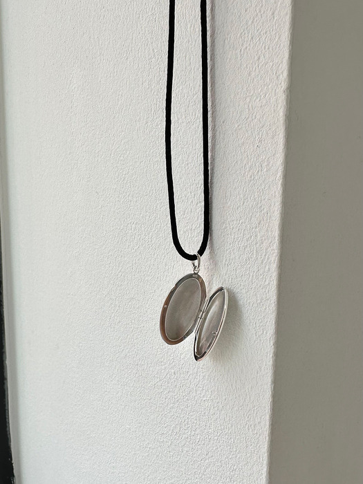 [silver925] oval locket string necklace