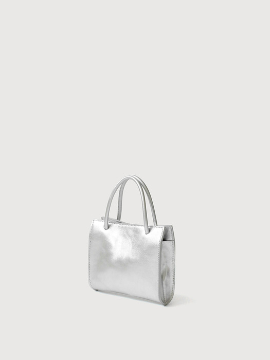Plain square bag S (silver)
