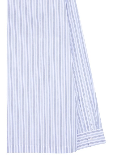 AX 남성 스트라이프 패턴 루즈핏 셔츠A413320006-블루