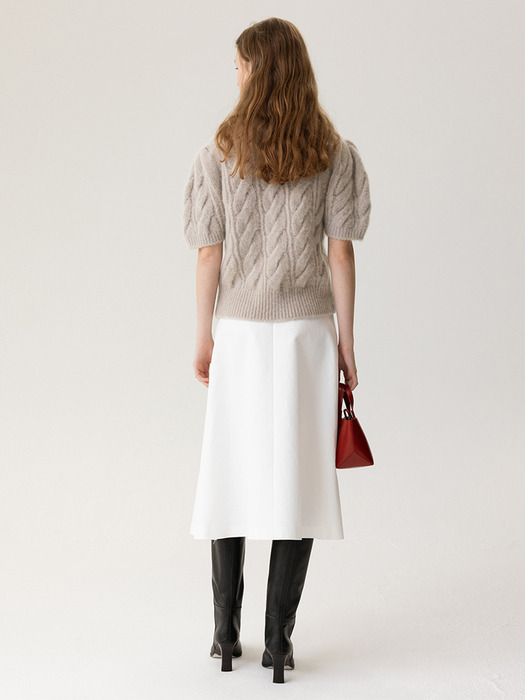 FW23 Pleated A-Line Midi Skirt Off-White