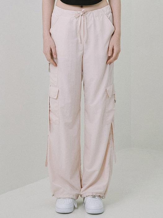 Wide Two-way Cargo Pants [Pink]