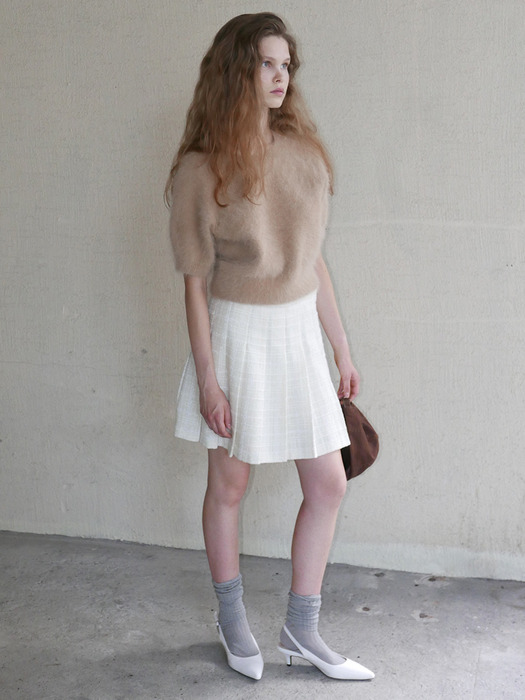 [TWEED] Pleated Tweed Mini Skirt_3color