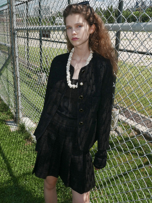 [TWEED] Pleated Tweed Mini Skirt_3color
