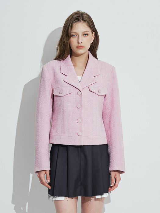 Lily Tweed Jacket [Pink]