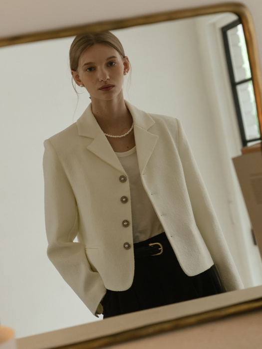 Grace tweed jacket(White)