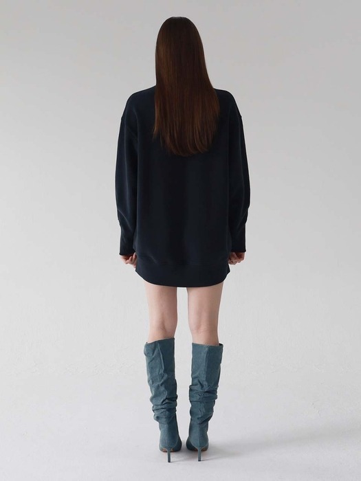 Peach Long Sweatshirt (Charcoal)