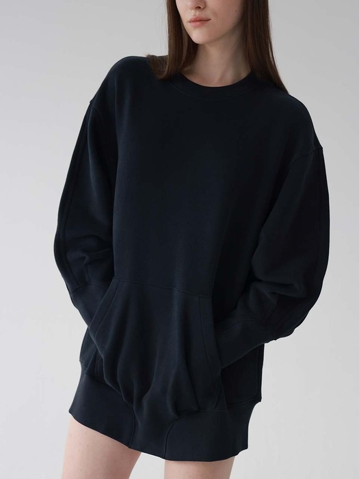 Peach Long Sweatshirt (Charcoal)