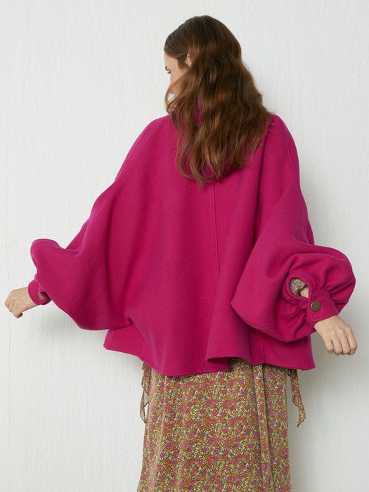 katiacho Black Label Wool Manteau Coat Fuchsia Pink