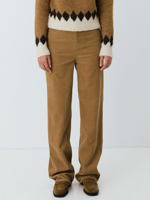 signature corduroy straight pants (beige)