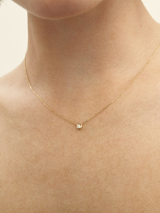 14k 다이아몬드 에센셜 베젤 목걸이 (14k골드) #LCN02