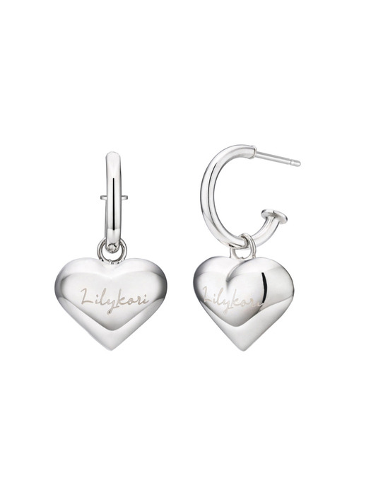 925 Silver Chunky Heart Earrings