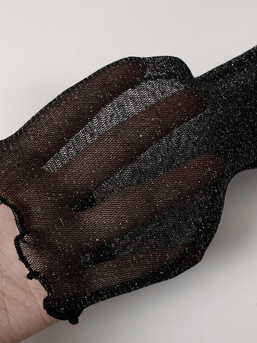 GLITTER MESH SOCKS_BLACK