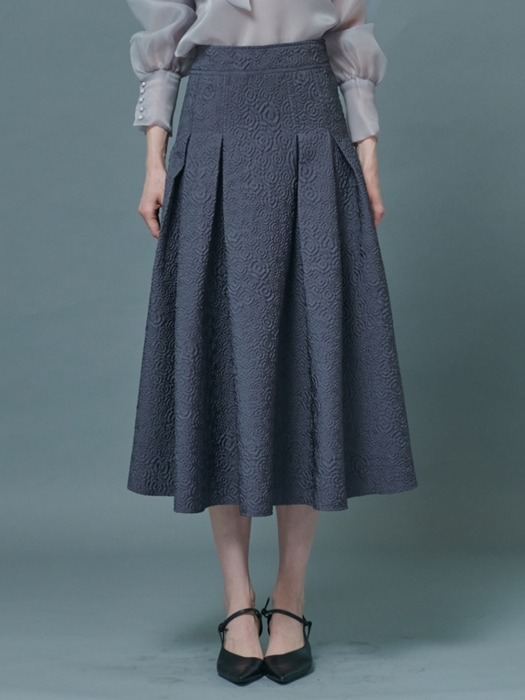 Rosey Jacquard Skirt [Dark Grey]