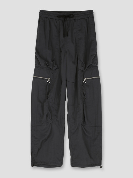 cargo pocket wide jogger pants w_charcoal