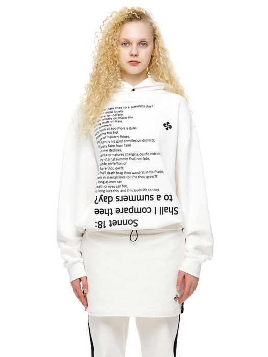 SONNET 18 HOODIE / white