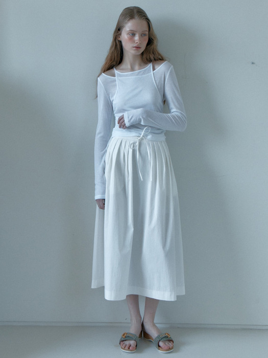 Tuck Flared Skirt _ 2color