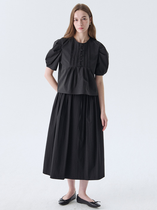 Tuck Flared Skirt _ 2color