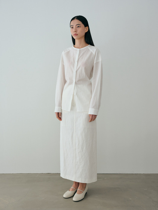 linen blend skirt (white)