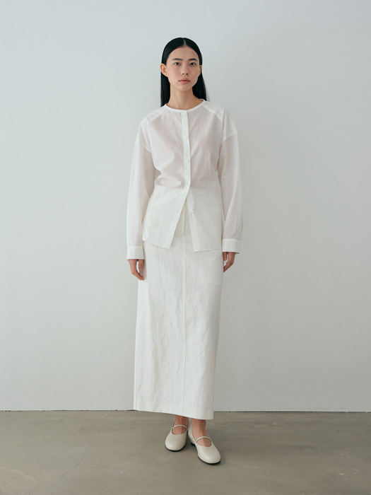 linen blend skirt (white)