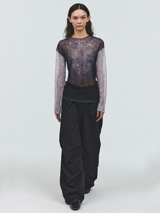 Decompose Embroidered Knee Dart Trousers