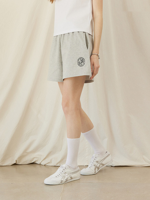 Moment Coolcotton Needlework Shorts Pants_Melange Gray