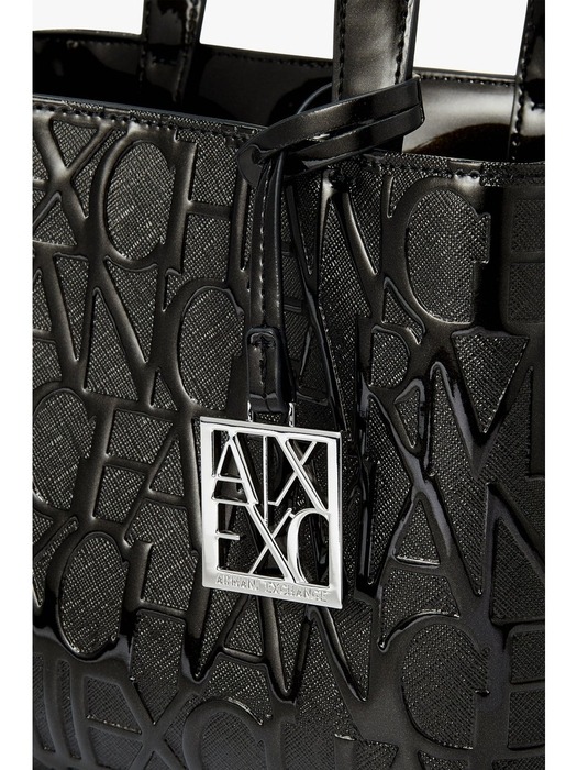 AX 여성 엠보 로고 스몰 쇼퍼백-블랙(A424170003)