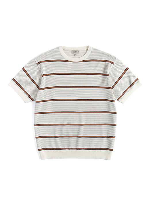 FN KNITTED STRIPE T-SHIRT (brown)