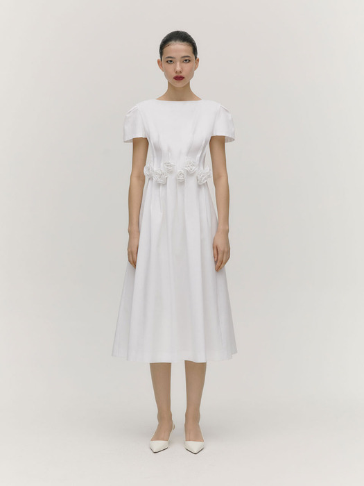 Hand Rose Dress [FLAT WHITE]